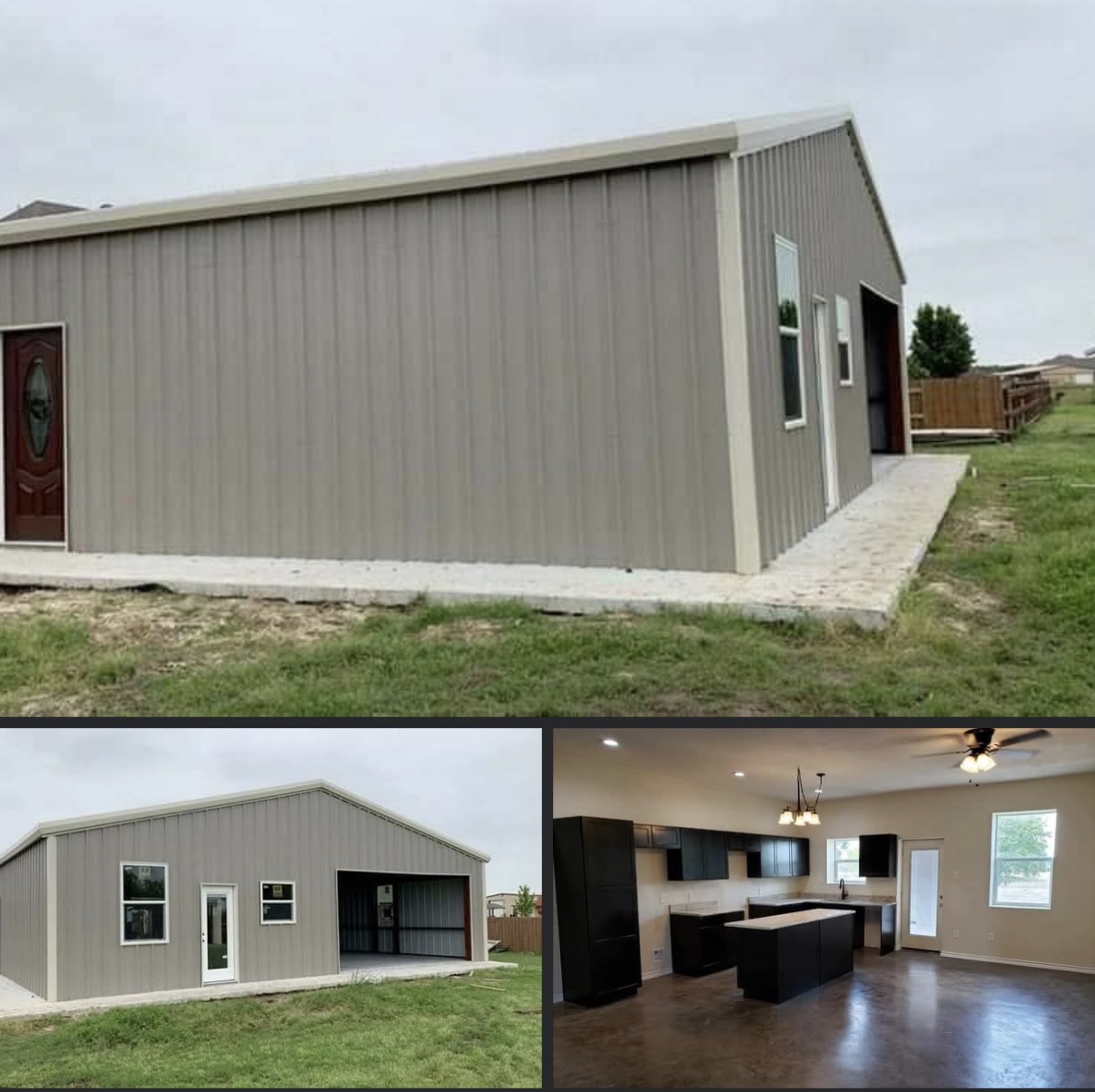 Metal building barndominium with finished interior