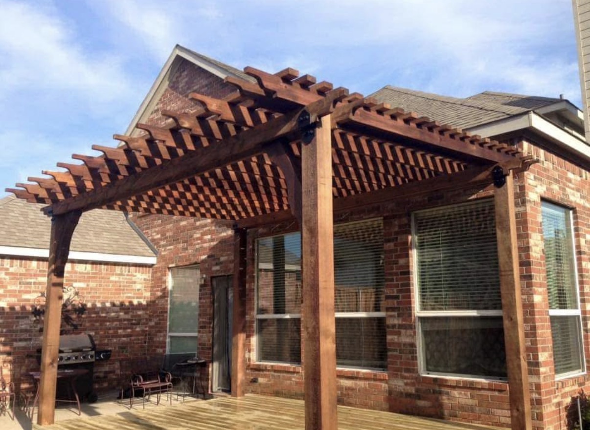 Custom cedar pergola patio cover
