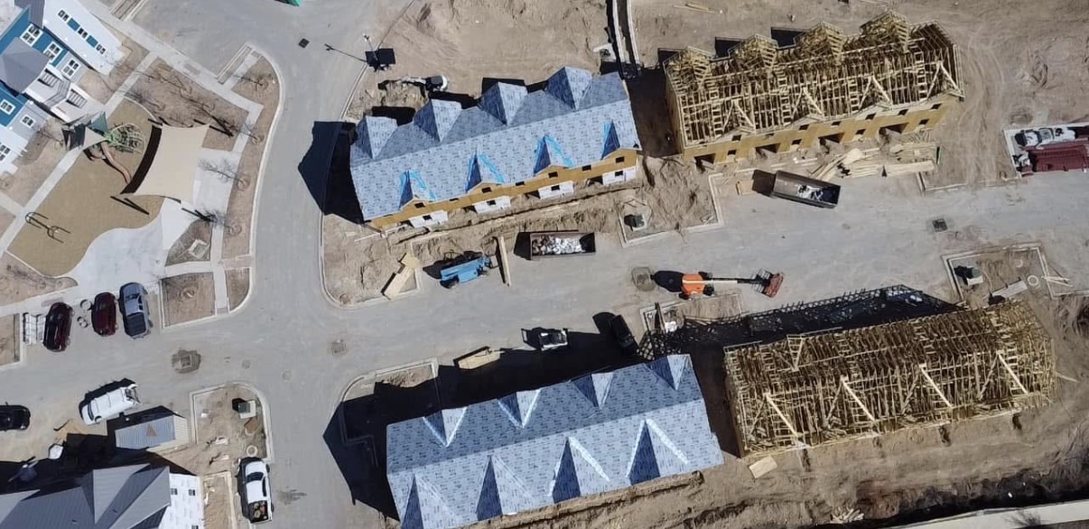 Townhome community roofing dry-in phase
